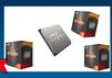 AMD Ryzen Prozessoren in Verpackungskarton und ein Prozessorchip ohne Packung