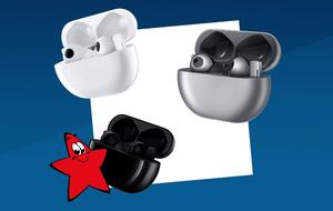 Kabellose Bluetooth-Ohrhörer Huawei Freebuds Pro im Ladecase in drei Farben: weiß, schwarz und silber.