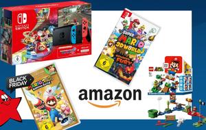 Super Mario Spiele, Super Mario Lego und Nintendo Switch Konsole mit Mario Kart