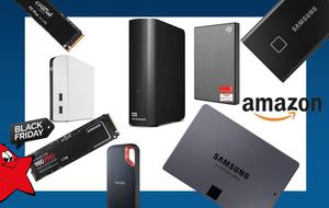 Externe Festplatten, externe und interne SSDs sowie NVMe-SSDs in einer Collage