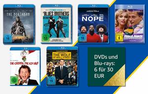 "6 für 30" auf DVDs und Blu-rays bei Amazon