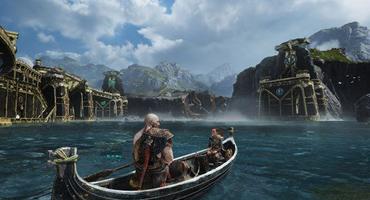 God of War: Kratos und Atreus am See