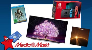LG-Fernseher, Dune-Bluray, Nintendo Switch, SD-Speicherkarte und Abba-Album Voyage im Media Markt Angebot