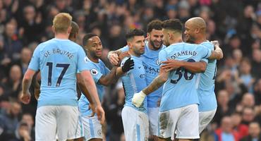 Manchester City freut sich über ein Tor; das Spiel gegen Atletico Madrid gibt es im Stream nur bei DAZN zu sehen