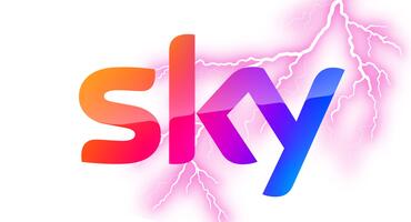 Sky Logo mit Blitz
