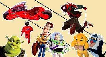 Die besten Animationsfilme, darunter Shrek, Toy Story, Akira, Der König der Löwen und Into the Spider-Verse
