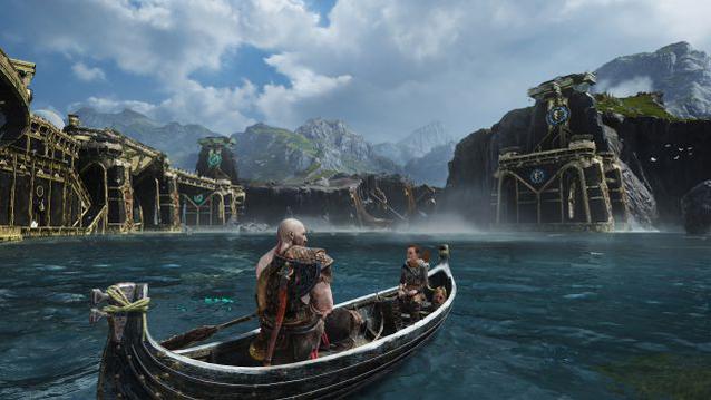 &quot;God of War&quot; auf PS4 Kratos und Atreus am See