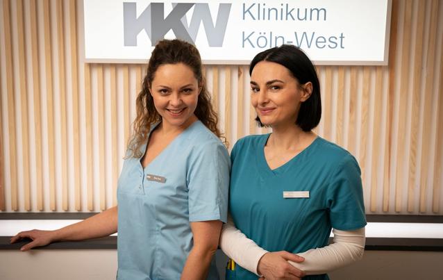 &quot;Nachtschwestern&quot;: Ines Quermann (l.) als Ella Fink und Mimi Fiedler (r.) als Nora Altmeyer 