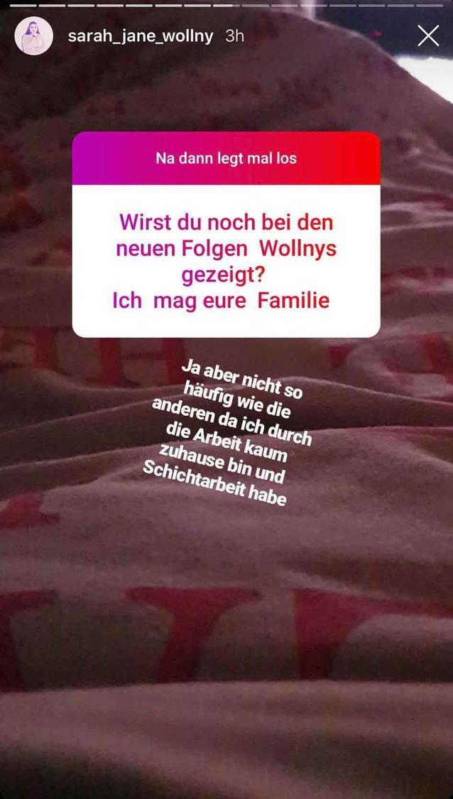 Sarah-Jane Wollny muss arbeiten