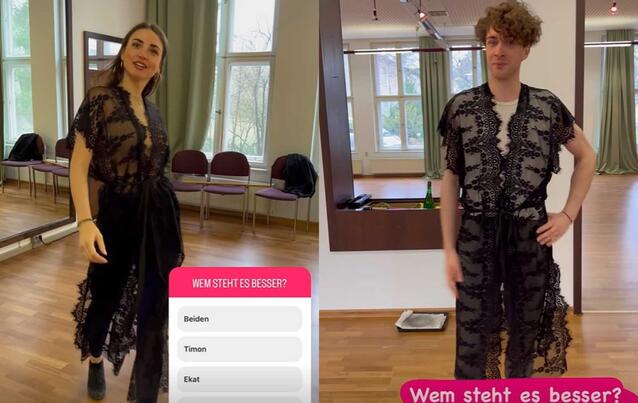 Ekaterina Leonova und Timon Krause tragen dasselbe Outfit - Wem steht es besser?