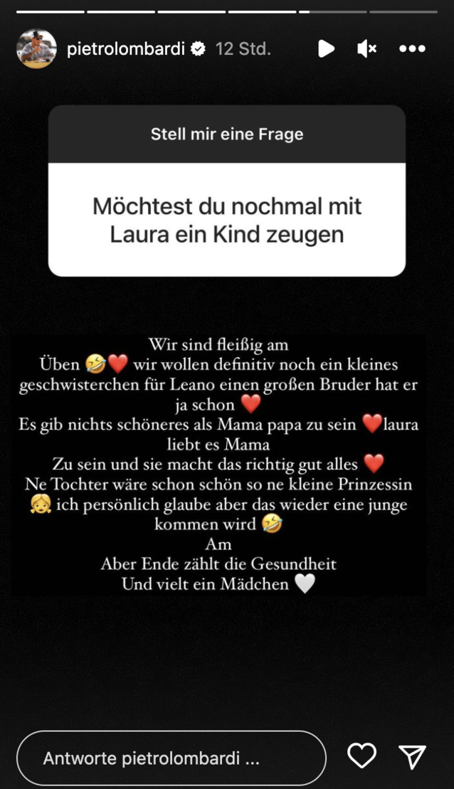 Pietro Lombardi Statement über Kinder