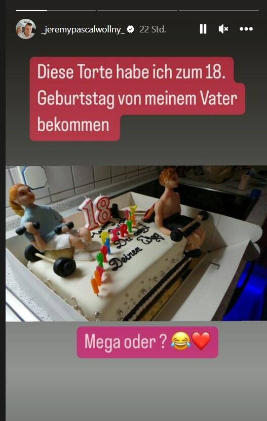 Jeremy Pascal Wollny freut sich noch heute über die Torte, die er von Papa Dieter Wollny zum 18. bekam