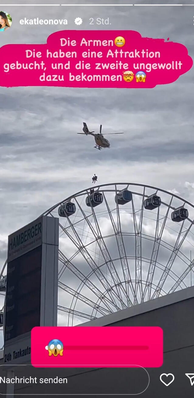 Ekaterina Leonova zeigt eine spektakuläre Riesenrad-Rettung.