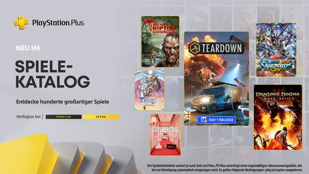 PS Plus Premium Extra Spiele im November