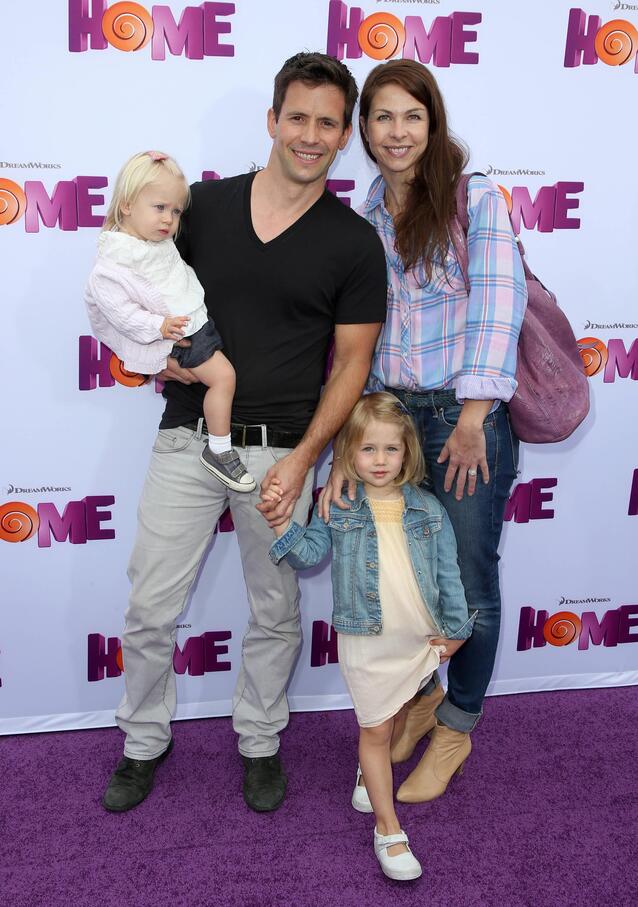 Christian Oliver und seine Ex-Frau Jessica Mazur mit den beiden Töchtern