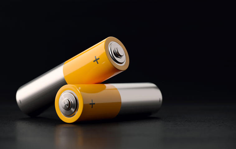 Zwei Batterien vor einem schwarzen Hintegrund