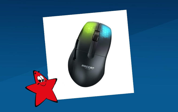 Gaming-Maus Roccat Kone Pro Air mit Tasten-Beleuchtung in grün und blau