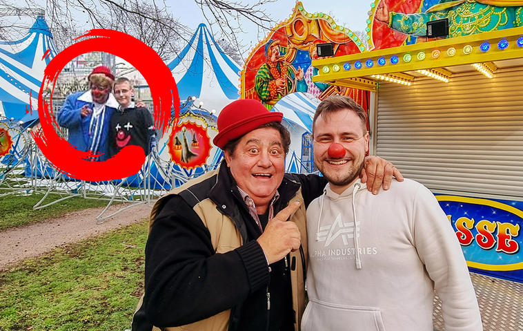 Clown Tony Alexis und Kevin Finck im Circus Europa