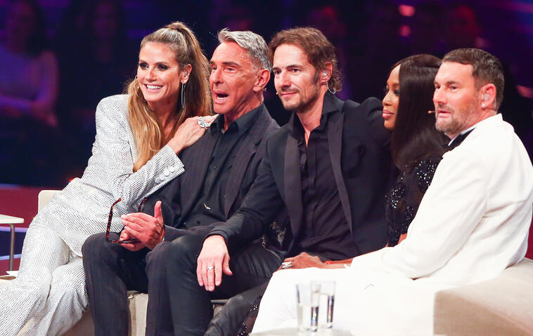 GNTM Finale: Heidi Klum, Wolfgang Joop, Naomi Campbell, Thomas Hayo, Michael Micahlsky