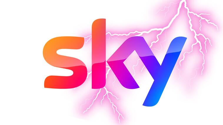 Sky Logo mit Blitz