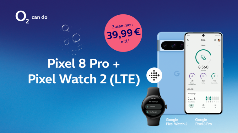 Google Pixel Bundle bei O2 mit dem Pixel 8 Pro und der Pixel Watch 2